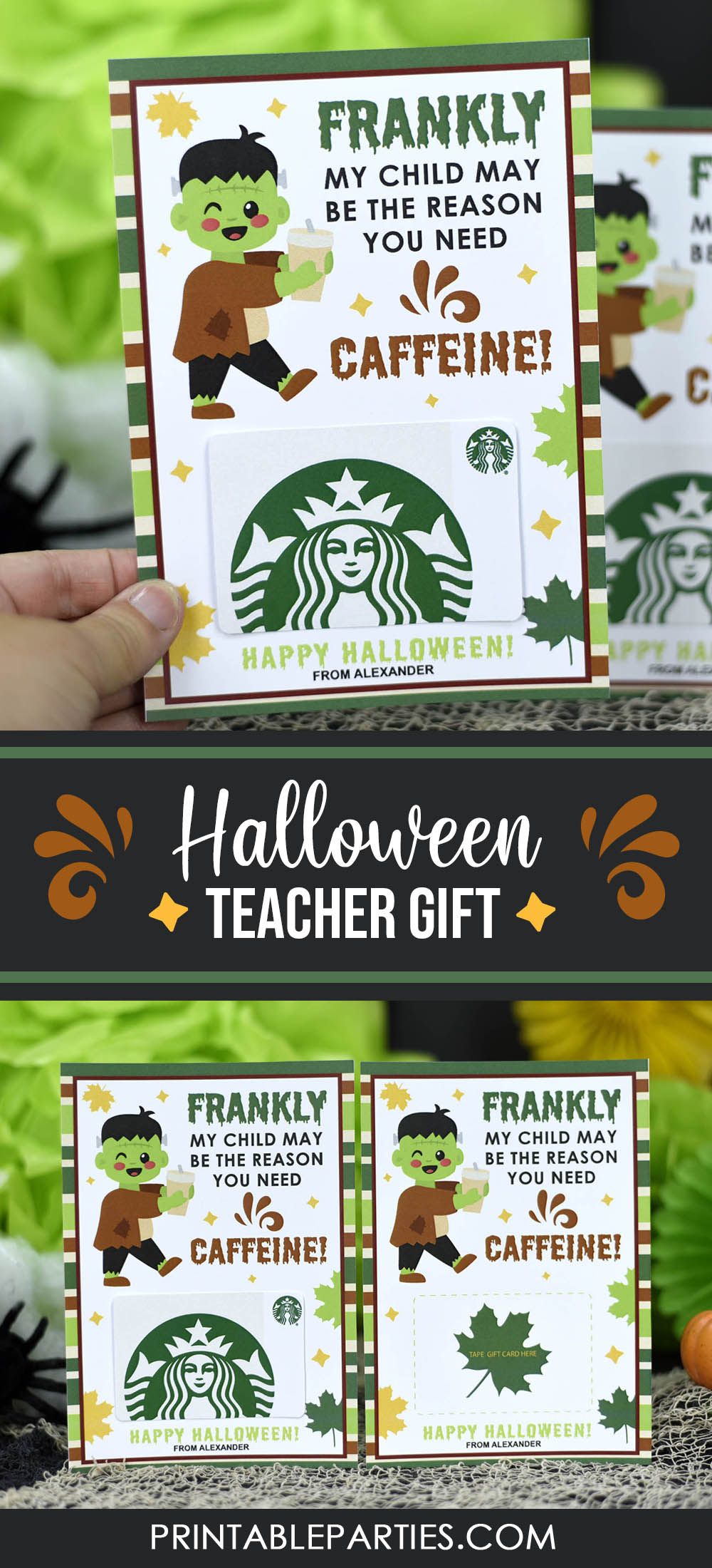 Halloween teacher coffee card holder Halloween teacher coffee card holder